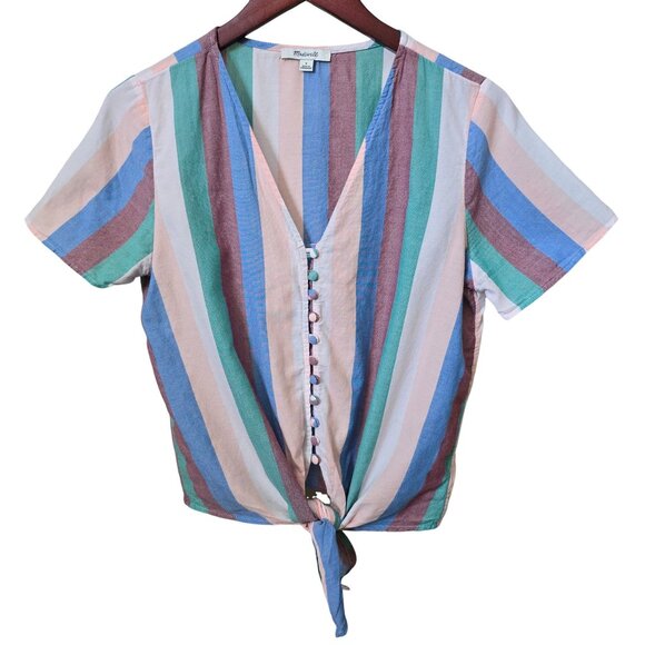Madewell Tops - Madewell Novel Tie-Front Button Top in Flagstaff Stripe